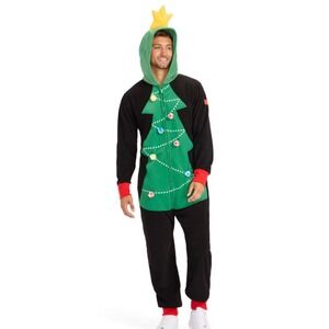 Tipsy Elves Christmas Tree Toss Game One Piece Jumpsuit Adult Large NWT